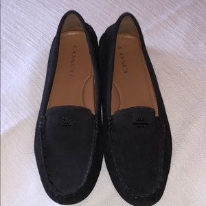 Coach black loafer slip ons